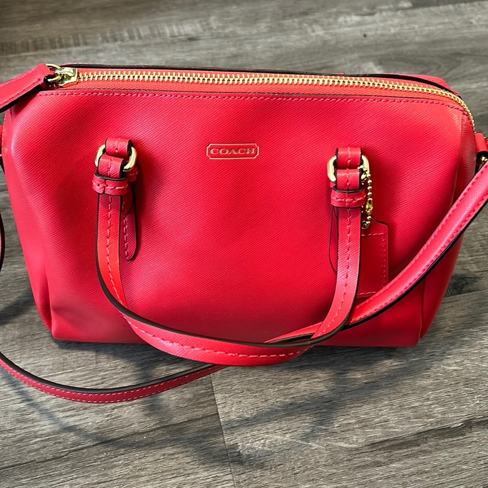 Coach purse in beautiful red/coral colour